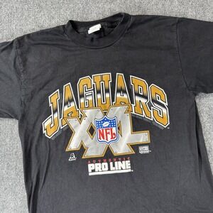 Vintage Jacksonville Jaguars Shirt Mens‎ Large Black NFL Football Pro Line 90s